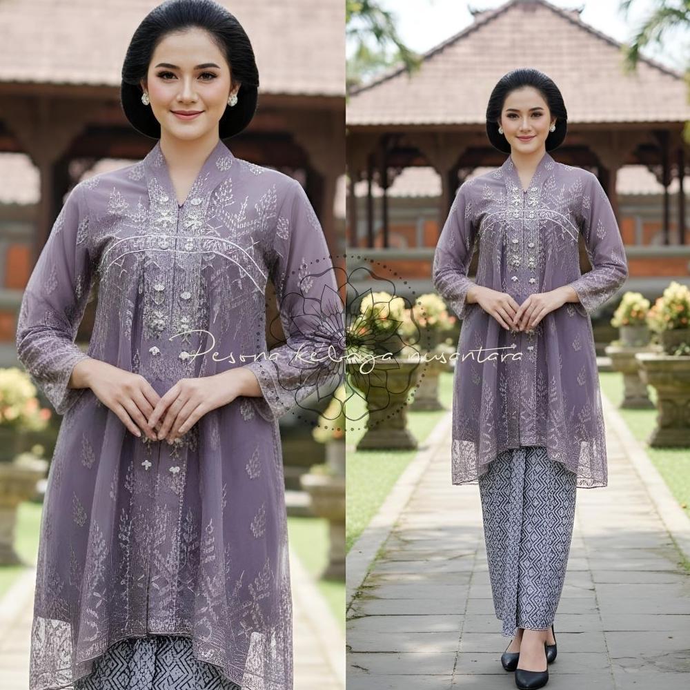 set Kebaya V kartini / / kebaya jumbo LD 120 dan 130 / kebaya tille / kebaya pesta / kebaya modern /
