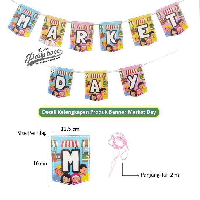 """] banner market day / bunting flag market day banner bazar hari belanja