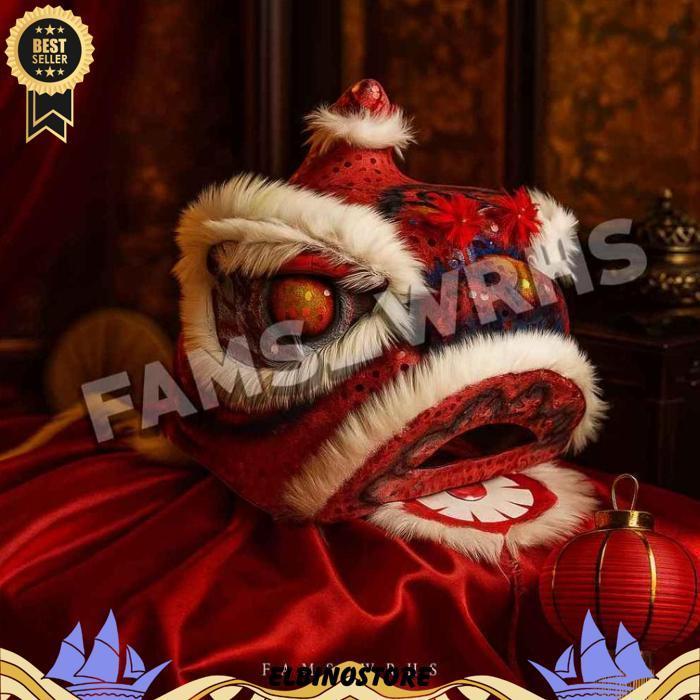 [ New ] Barongsai Anak Dewasa Bahan Karton Tebal Kokoh Barongsai Kedip Promo