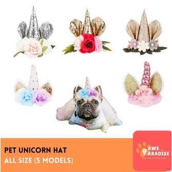 Topi Headband Anjing Unicorn / Pet Unicorn Headwear Costume murah