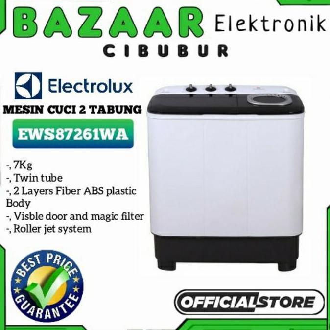 Ready ELECTROLUX MESIN CUCI EWS98261WA EWS 98261 WA 8Kg TWIN TUBE 8 KG
