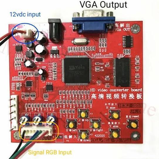 Arcade Game Video Converter Board RGB / CGA / EGA to VGA - Ready Stok