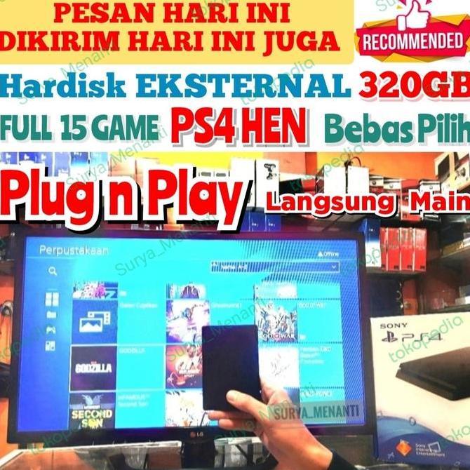 HDD PS4 HEN / HARDISK PS4 / HARDISK EKSTERNAL 320GB FULL GAME 15 GAME