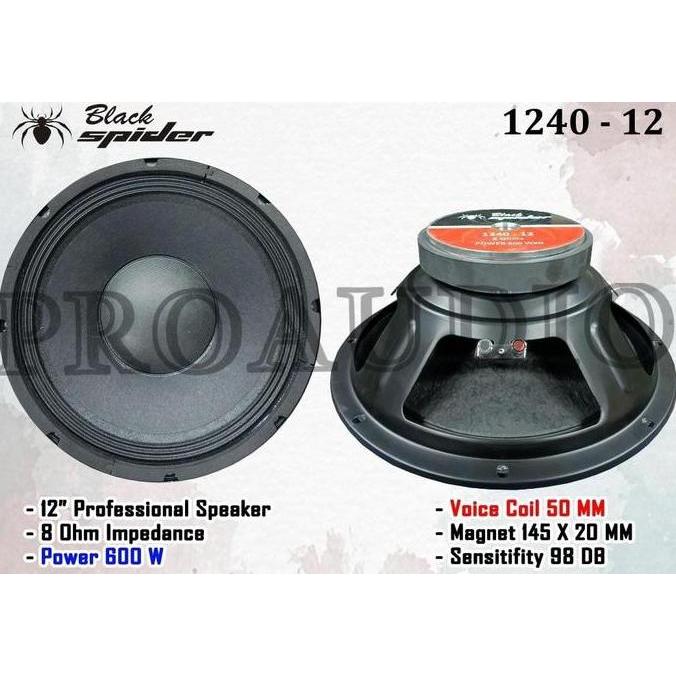 Speaker Komponen Black Spider 12 Inch 1240-12 BS 1240 - 12 Original
