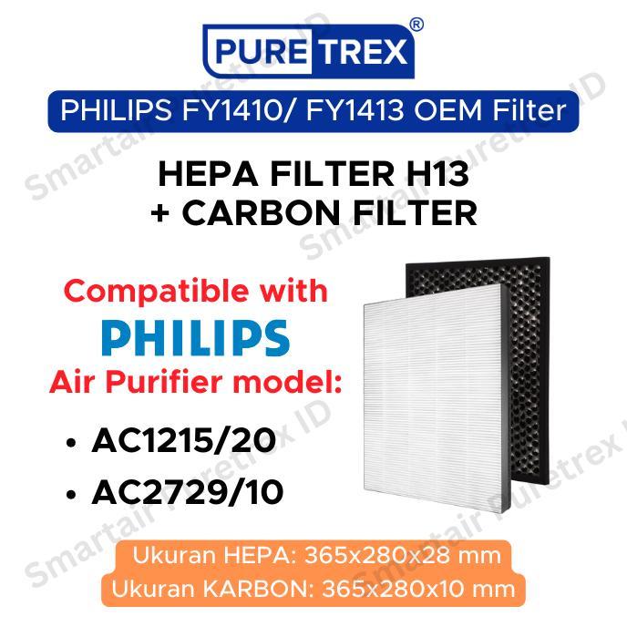 PURETREX HEPA Filter Philips FY1410 / FY1413 for Air Purifier AC1215