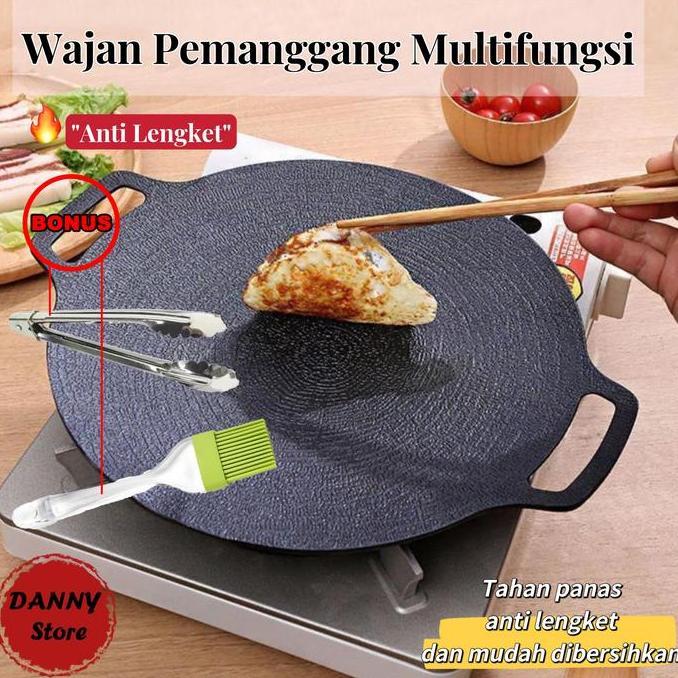 FELAMINASS - WAJAN MULTIFUNGSI GRILL PAN 34CM | PEMANGGANG BBQ ANTI LENGKET BAJA TEFLON