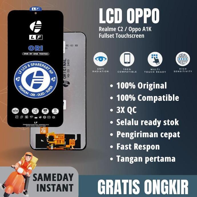 Termurah Lcd Realme C2 / Oppo A1K Fullset Touchscreen