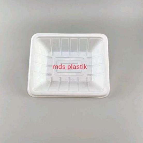 Terlaris Tray Plastik Buah Dan Daging Dengan Alas Mika Putih