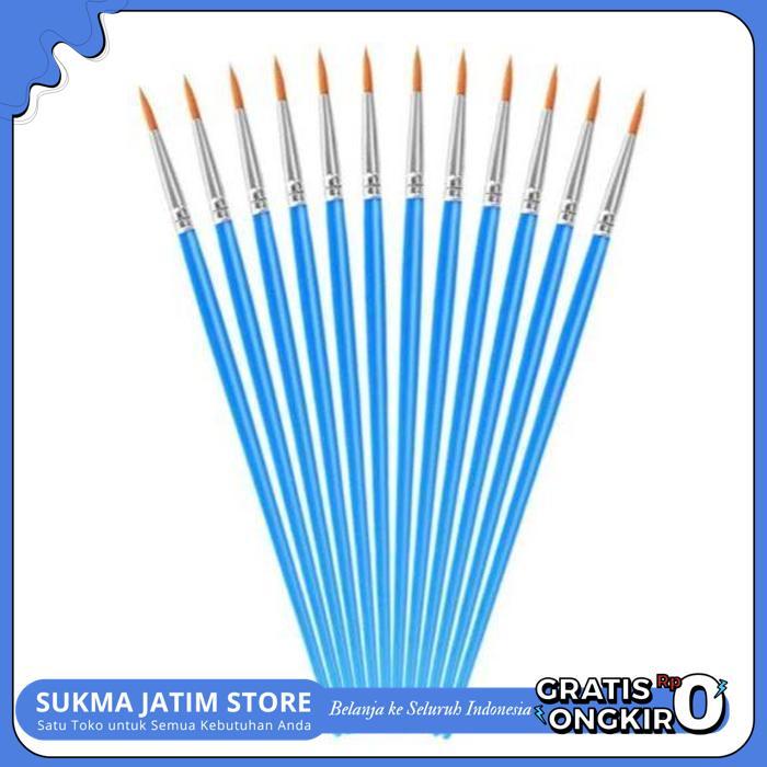 KUAS LUKIS CAT AIR CET MINYAK AKRILIK BRUSH FLAT ROUND KECIL PAINT BRASH PAINTING BY NUMBERS APLIKAT