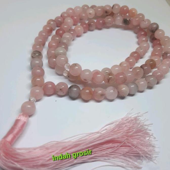 yaaliya219 - tasbih 99 butir batu giok burma asli 8mm biru natural