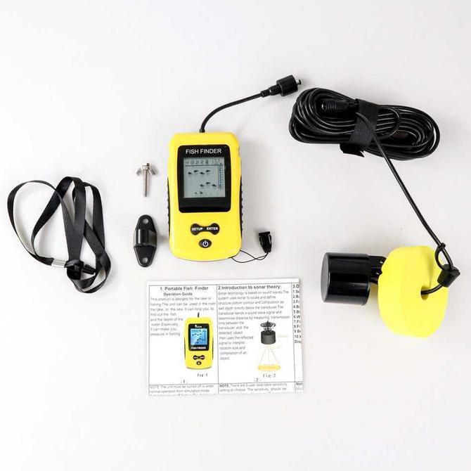 Radar ikan Sonar Fish Finder Cable 4x4 Inch Display 100M Alat Pelacak Ikan Laut Terlaris