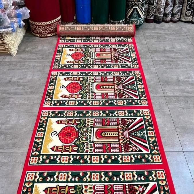 Sale Ukuran 115X570.Cm.Karpet Masjid Karpet Tebal Halus Lmebut Karpet Permadani Anti Selip Mihrab