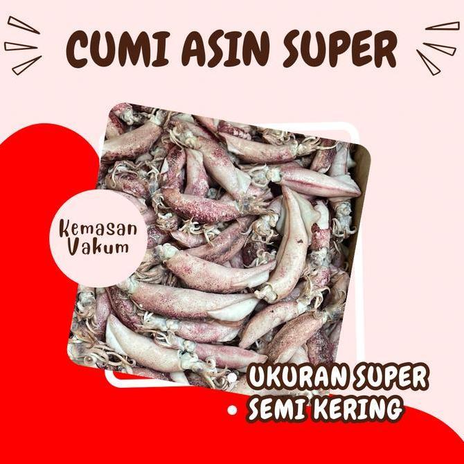 Terlaris Cumi Asin Kemasan Vakum 100 Gram | 250 Gram | 500 Gram | 1 Kg - Ikan Asin Atlantic | Cumi S