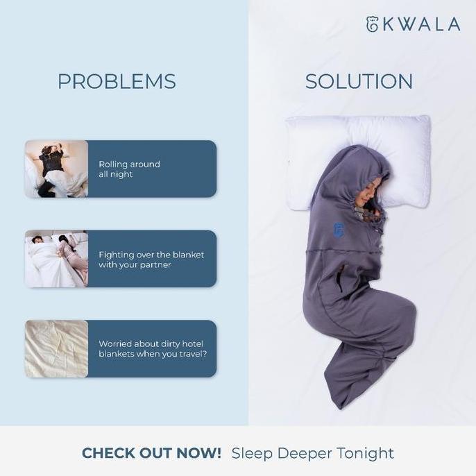 KWALA Cocoon | Selimut Bedong | Selimut Dewasa | Selimut Travel | Selimut Hoodie [terbaik]