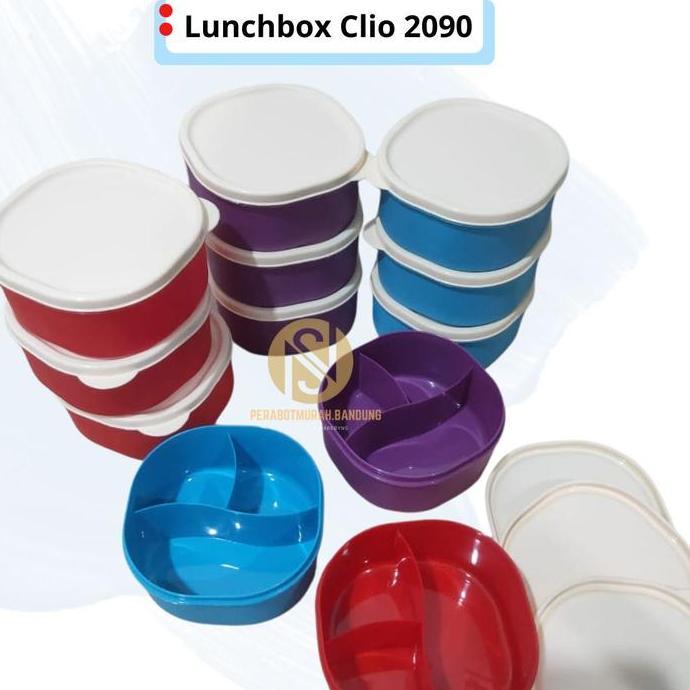 Terlaris Clio Lunch Box Imary 2090/Lunch Box Bento 3 Sekat/Tempat Makan Bulat Sekat/Tempat Bekal Bul