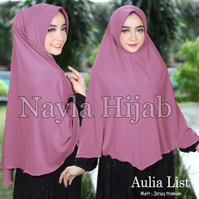 Promo Kerudung Instan Jersey Jumbo Aulia List Xl Jilbab Instan Jersey Premium Nayla Hija'B Cod