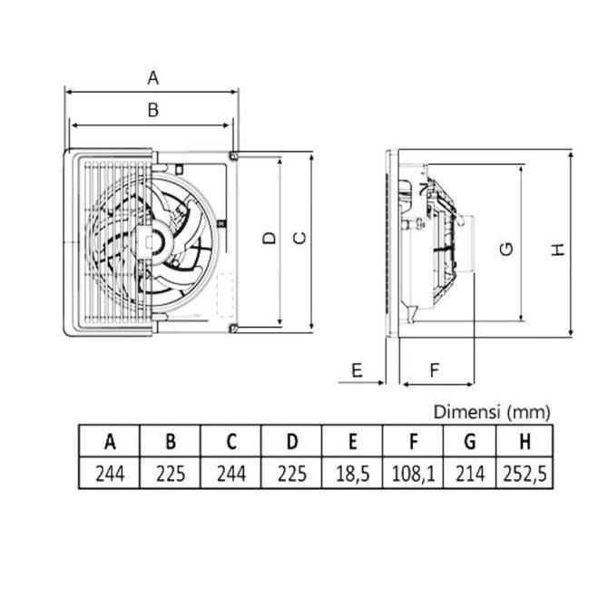Exhaust Fan KDK 15 TGQ 6" Ceiling Fan KDK Plafon KDK 15TGQ Hexos Fan