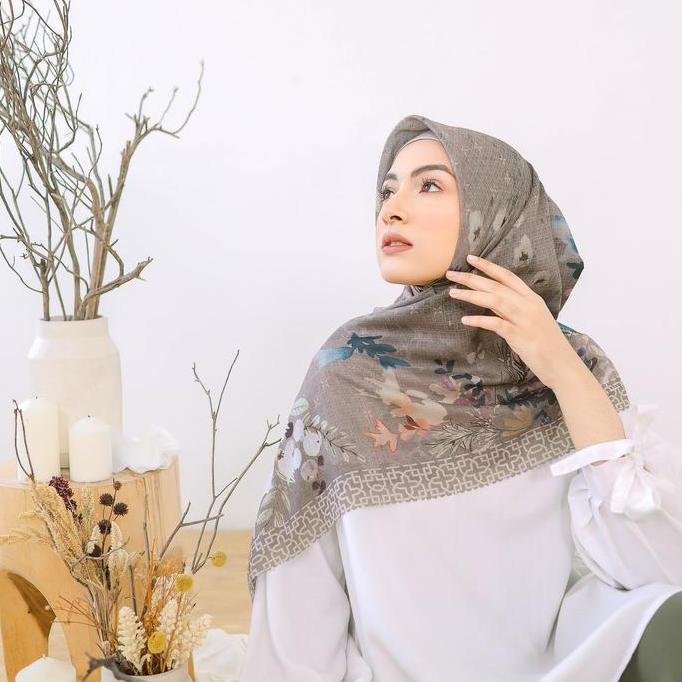 Promo Authentism - Aksara Series Exclusive Printed Scarf Kerudung Segi Empat Lamina Voal  Muslim Squ