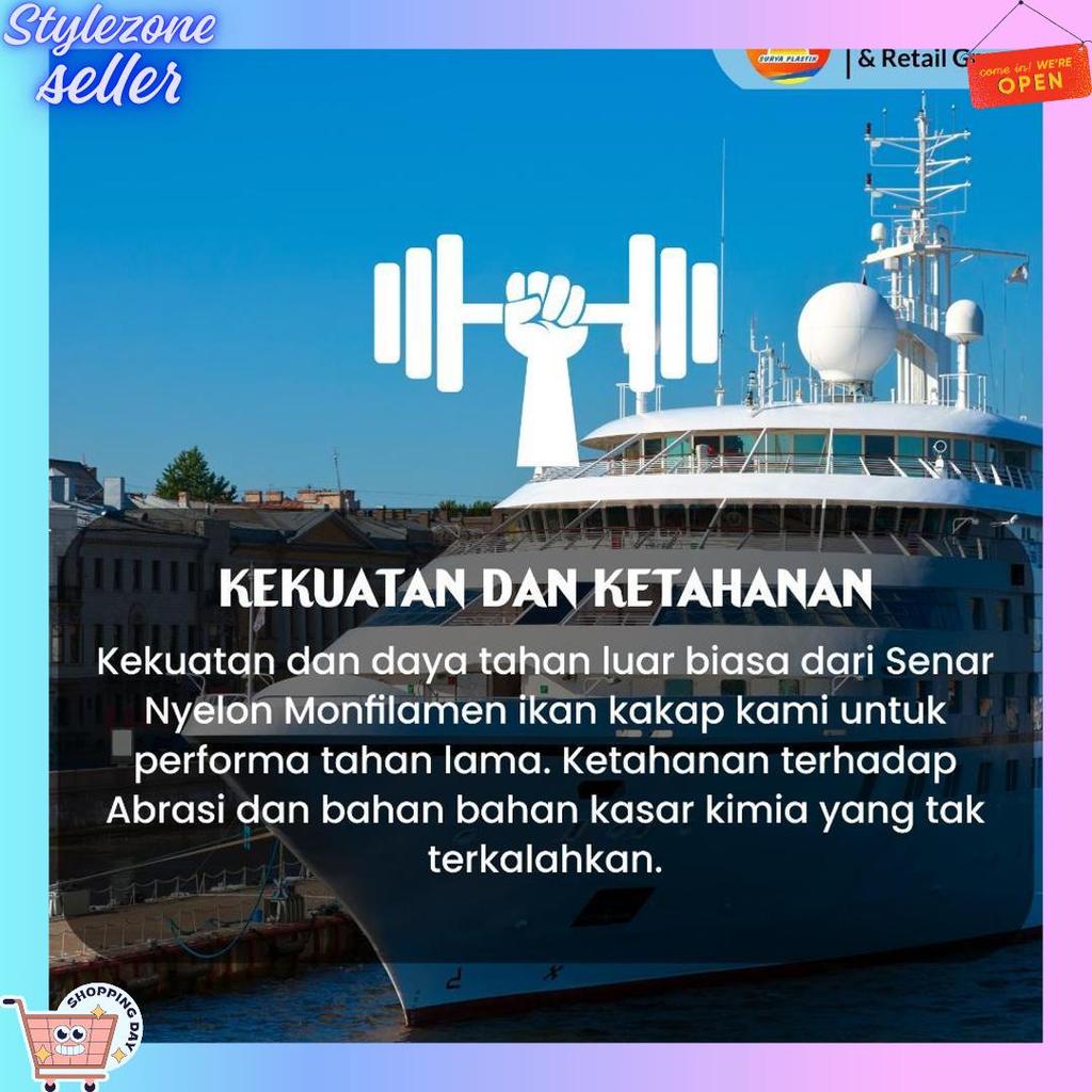 Murah Senar Cap Ikan Kakap  Ukuran 400 (25)  Per Roll /Tali Senar Pancing / Senar Layangan