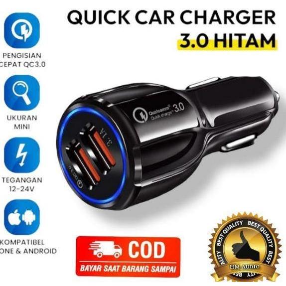 New- Car Charger HP Mobil QUALCOMM FAST CHARGING lighter 3.0 dual usb cas
