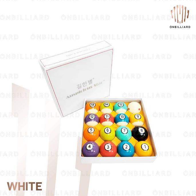 AUSPICIOUS STAR Billiard Ball Set TV Pro Cup 57.2mm Black White Bola Billiard DOT AUSPICIOUS STAR KO