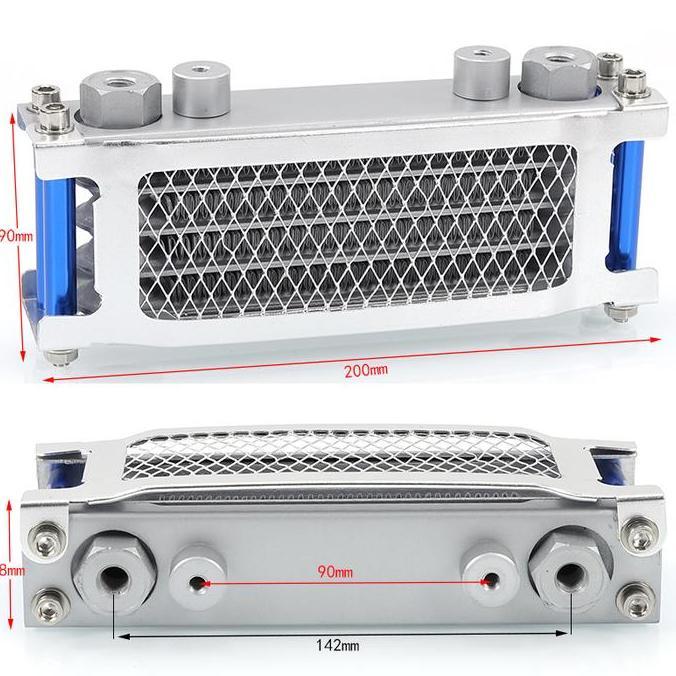 Daeloos - Universal Oil Cooler Engine & Transmission Cooling Radiator System With Fitting Accessorie