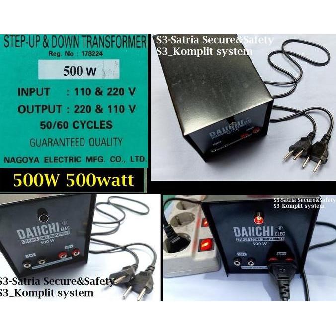 Promo Step Up Step Down Transformer 500 Watt 220V 110V StepUp StepDown 500W Diskon
