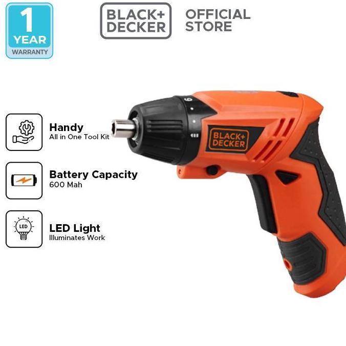 Black+Decker Bor Obeng Cordless Screwdriver 4.8V (KC4815-B1)