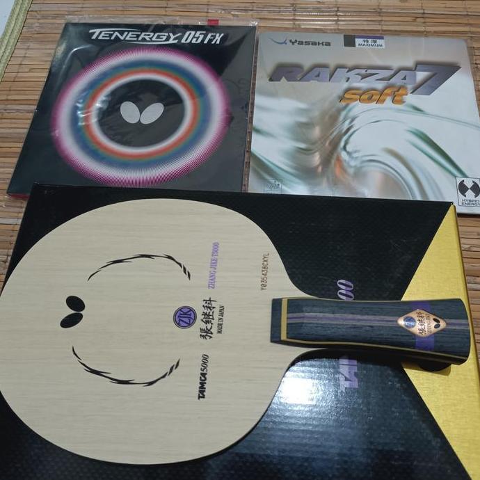 PAKET BATS TENIS MEJA BUTTERFLY ZHANG JIKE TAMCA 5000 PLUS TENERGY ORIGINAL Terlaris