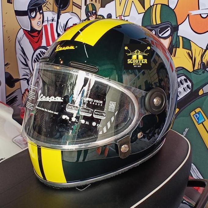 helm vespa sixties - green original Terlaris