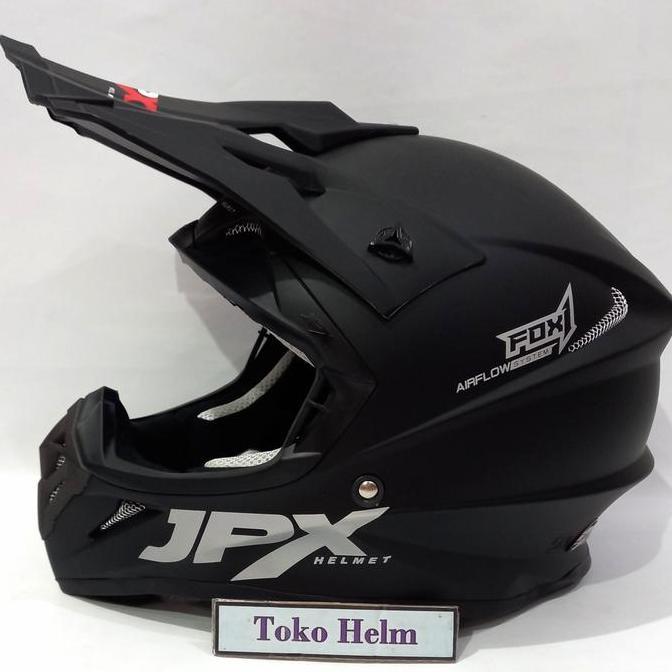 helm JPX cross JPX trail polos hitam doff Terlaris