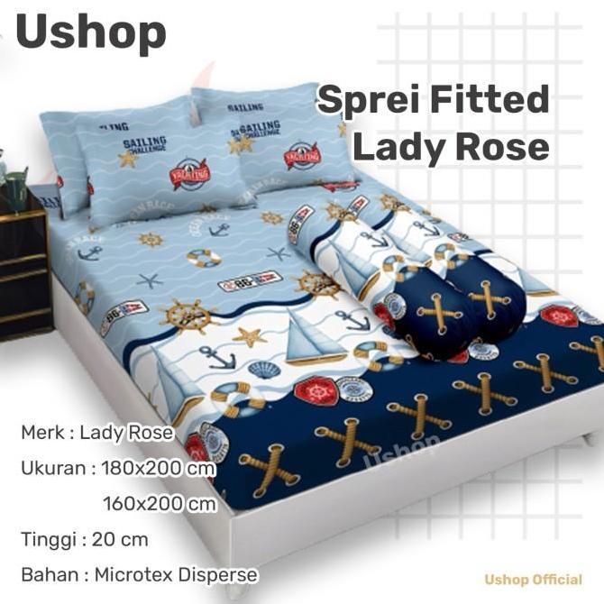 Sprei lady rose Ukuran 180x200 & 160x200 Minimalis Bunga uSHOP