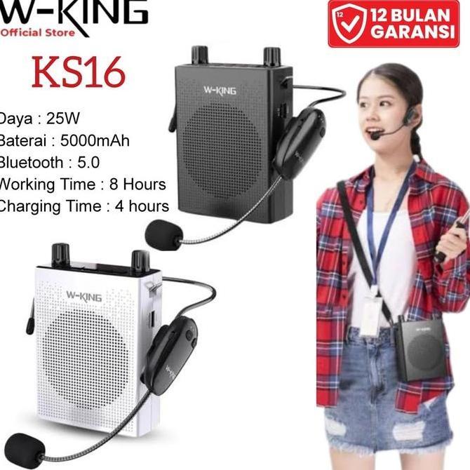 Wking Speaker Mini Pinggang Mic Tour Guide Bluetooth Mini Portable W-king mengajar seminar Tour guid