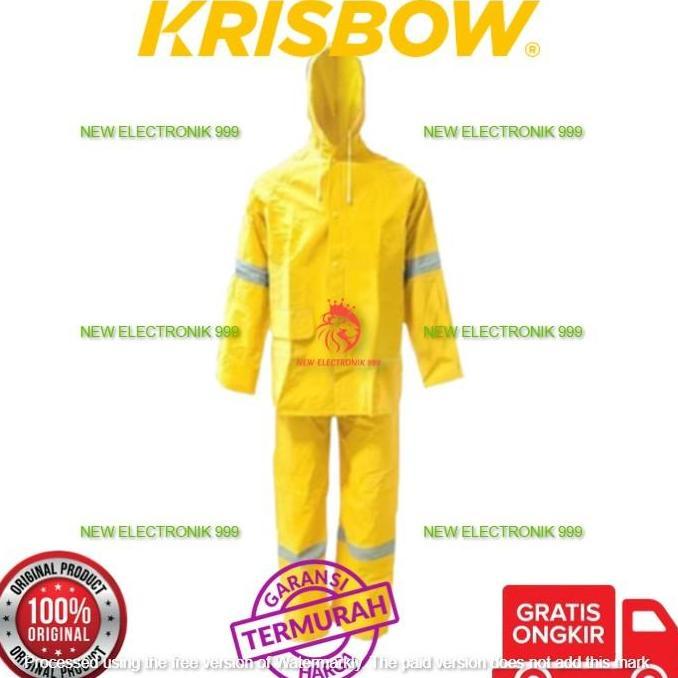 Terlaris Krisbow Rainsuit W/Hood Pvc Yellow Xl 10581938