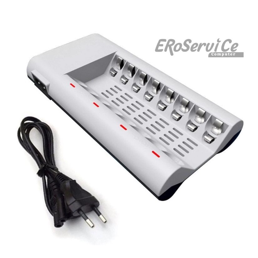 Charger Baterai 8 Slot AA AAA Cepat Stabil