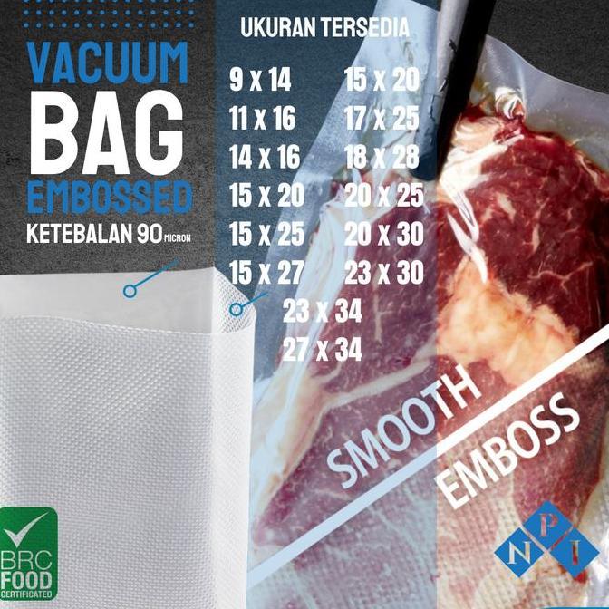 Terlaris Plastik Vacuum Embos Emboss Embossed Vacum Bag Sealer Makanan Uk Kecil