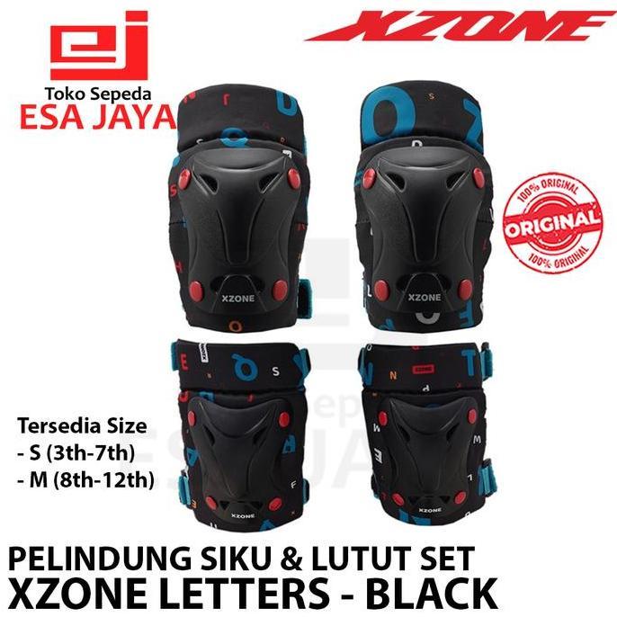 Xzone Letters Dekker Pelindung Siku Lutut Anak Kids Protector Deker