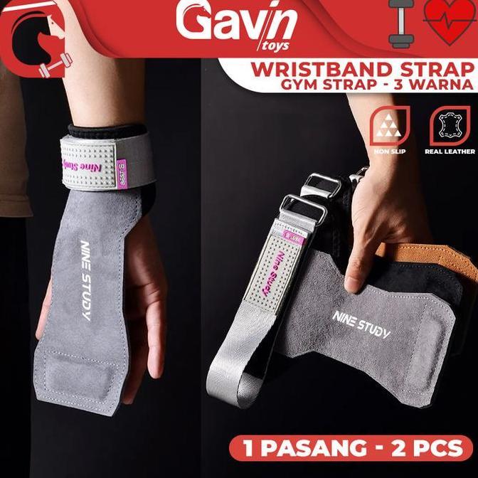Gym Strap Kulit - Gym Leather Hand Strap Anti Slip - Hand Protector Fitness - Nine Study