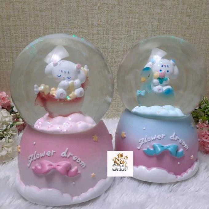 Snowball Unicorn Salju Otomatis Kotak Musik Bola Air Kaca Kristal Salju Snowglobe Waterball Lampu