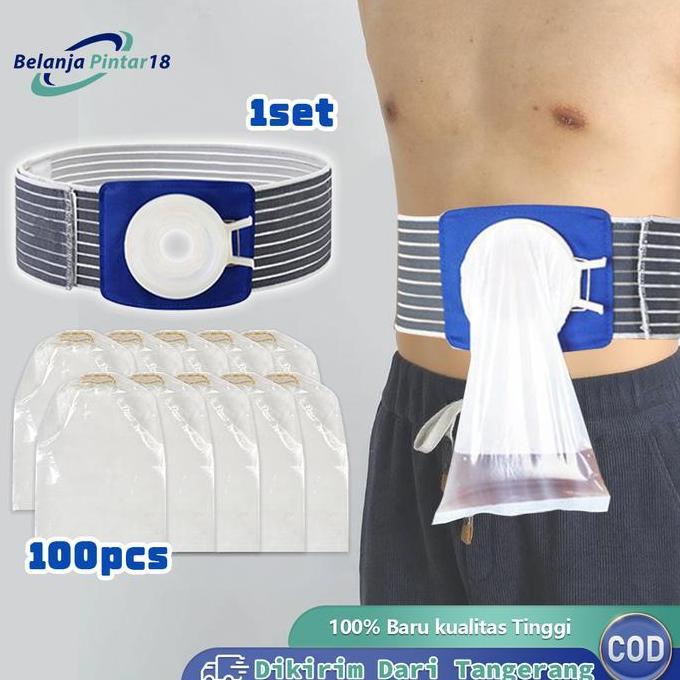 100pcs Ostomy Bag Dewasa Sabuk Colostomy Bag Kolostomi Bag Adjustable Kantong Colostomy Stoma Bag