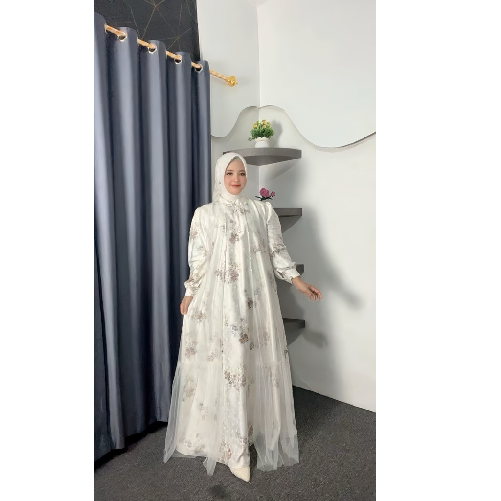 Gamis Yulia Dres Rayon Jaguars Motif Mix tile polos Payet