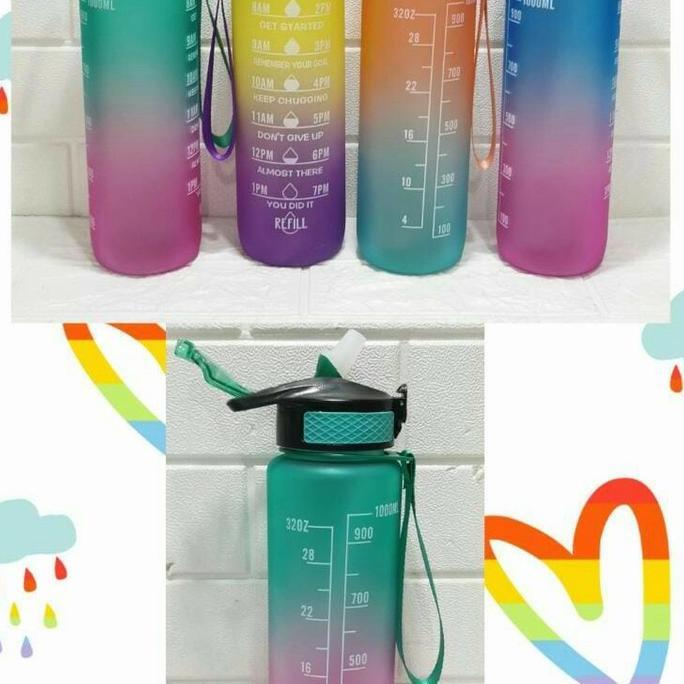 Botol Air Minum Motivasi Keren/Botol Air Lagi Viral Tik Tok 1000 Ml.