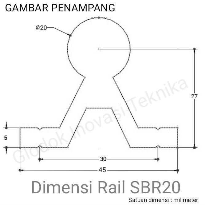 Paket Set Rail Guide Linear Sbr20 Sbr 20 Shaft + 4 Block Sbr20Uu Original Dan Terpercaya