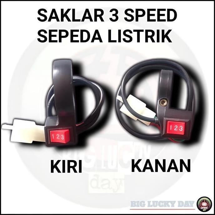 tombol saklar 3 kecepatan sepeda listrik throttle speed sparepart