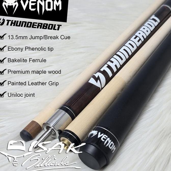 Venom Thunderbolt Jump Break Cue | Purple 13.5Mm Stick Loncat Billiard