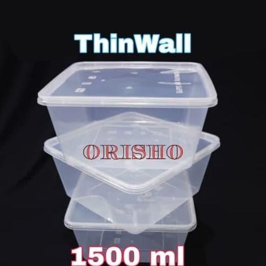 Kotak Plastik 1500 Ml [25 Pcs] Thinwall | Kotak Bening | Box Plastik