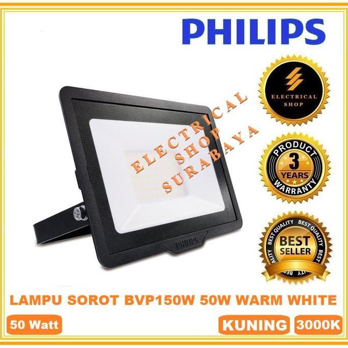 BEBAS ONGKIR - PHILIPS LAMPU SOROT BVP150 50W LED 42 KUNING FLOODLIGHT BVP135 50 WATT