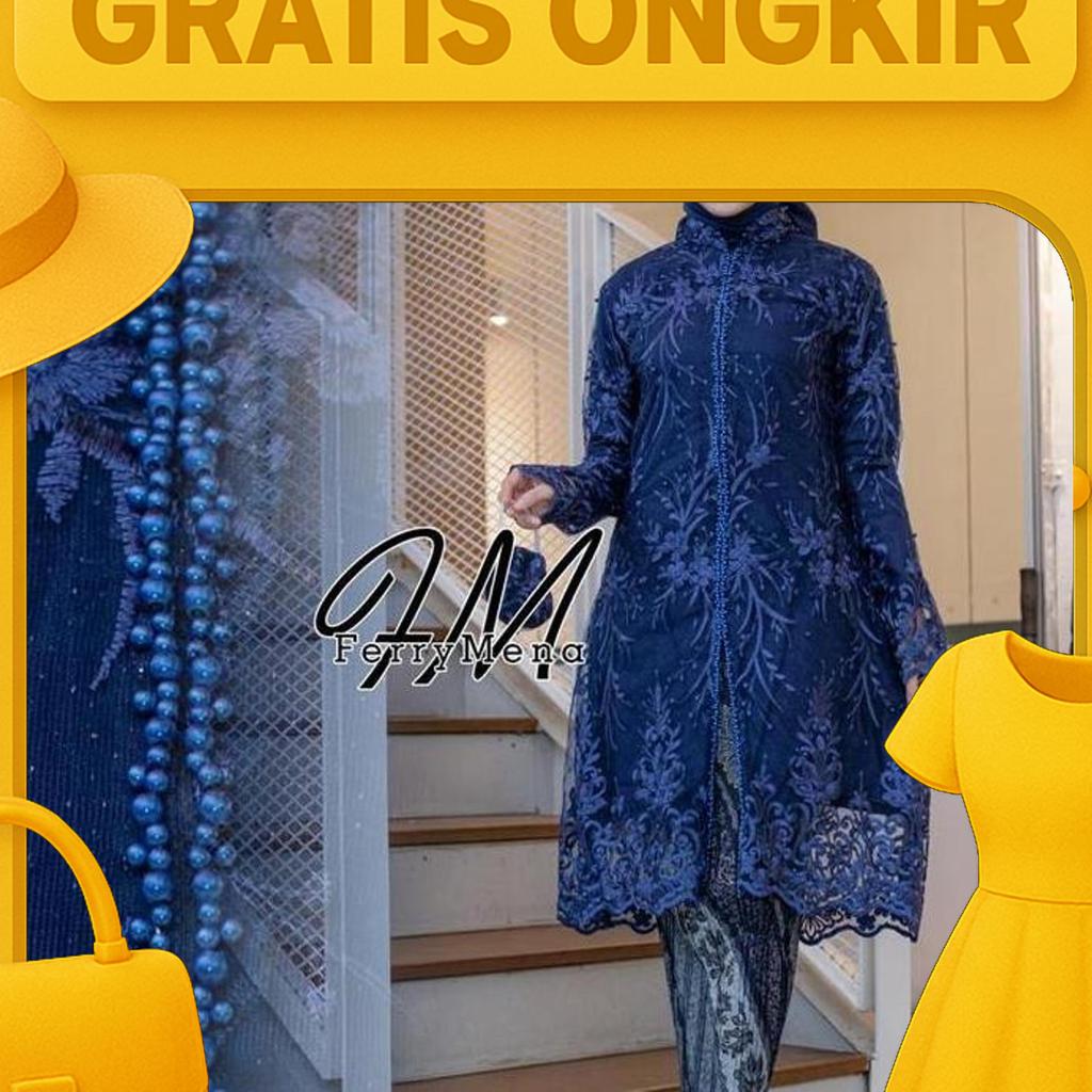 Kebaya Tunik Dress Tile Mutiara Kebaya Wanita Modern