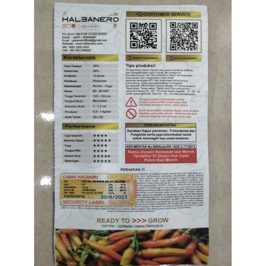 Benih Cabe Rawit HALBARU 10 Gram - Bibit Cabai HALBARU - Crm