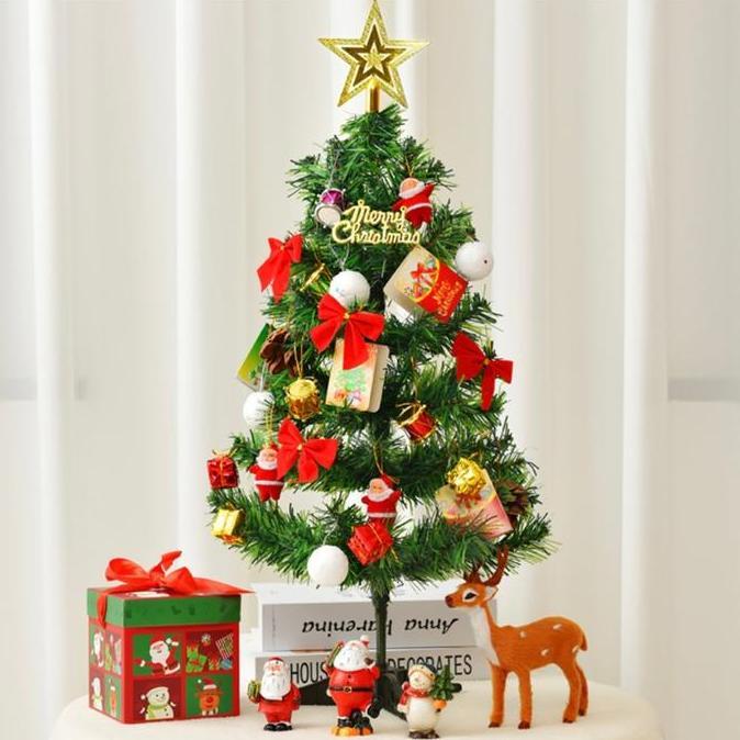 Pohon Natal PVC Ukuran 150 Cm Lengkap Hiasan dan Lampu Tumbler/ Pohon Natal Set Hiasan